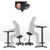 Ergonomic high quality  work stool height adjustable office stool, ergonomic work stool, wheelchair stool, swivel chair on wheels, extra large seat, 10 inclination, height adjustable, study, office, thick upholstery, black