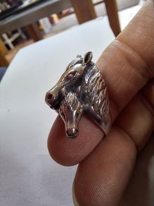 Horse heads S/silver ring