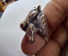 Horse heads S/silver ring
