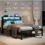 Double Bed Frame with Storage and LED Lights Image 6