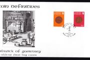1980 Guernsey Coin Definitive Stamps Addressed First Day Cover (FDC)