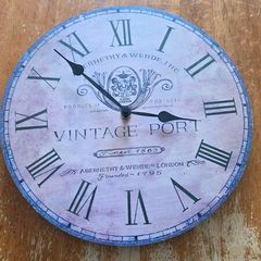 wall clock - vintage port