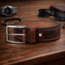 Unisex Premium Genuine Leather Belt Classic Stylish Waist Belt Durable Formal & Casual Designer Belt Image 2