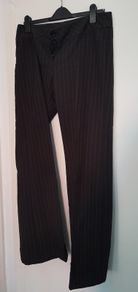 Black trousers with pinstripe