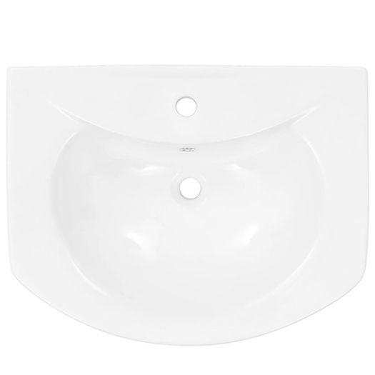 Freestanding Basin with Pedestal Ceramic White 650x520x200 mm