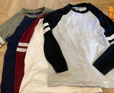 3 x Long Sleeve Baseball Style Tshirts