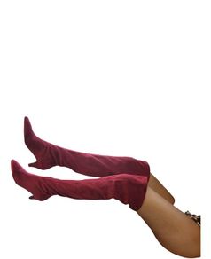 Bugundy thigh high boots