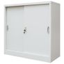 Office Cabinet with Sliding Doors Metal 90x40x90 cm Grey Image 2
