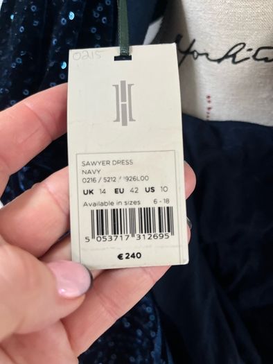 Hobbs Navy Sawyer Sequins Dress