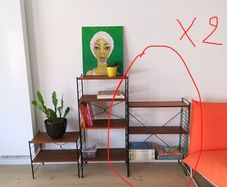Vintage Teak-Style Shelving Unit (Matching Pair Available)