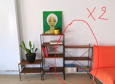 Vintage Teak-Style Shelving Unit (Matching Pair Available)