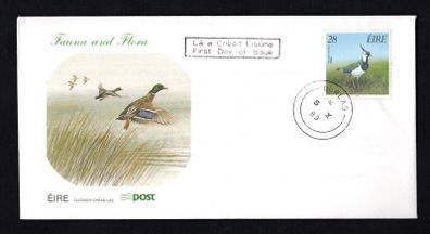 1989 Ireland Fauna & Flora 28p Lapwig Game Birds Stamps Commemorative Stamps An Post First Day Cover (FDC) with Thurles Steele Cancel