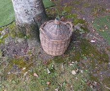 large french wicker bottle