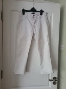 White Crop Trousers