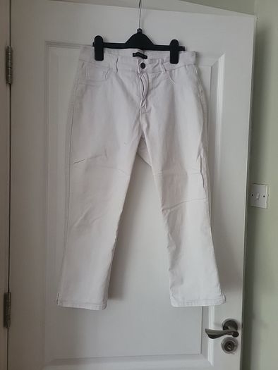 White Crop Trousers