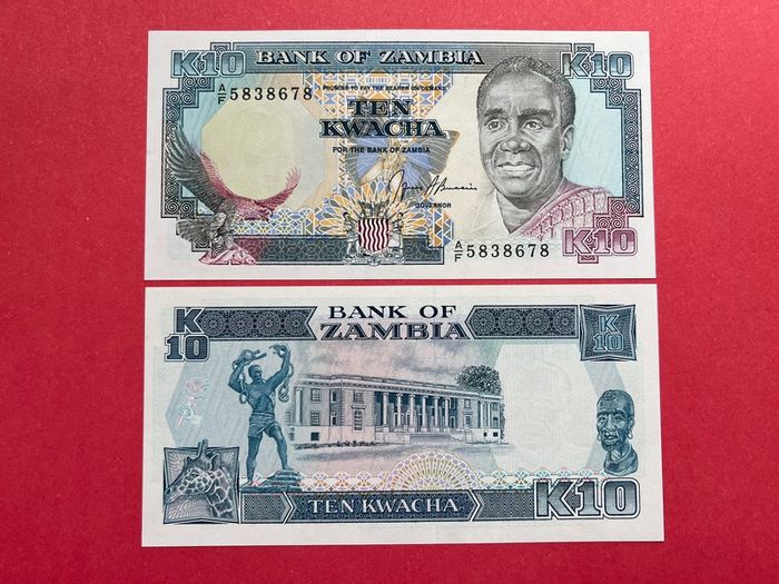 Zambia  10 Kwacha  1991   (uncirculated )