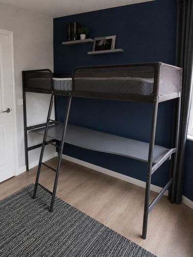 IKEA TUFFING Loft Bed with Mattress and Desk Great Opportunity!