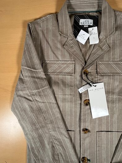 Ike Behar Jacket Coat/Chore Shacket - Mens Small Linen Cotton - Sandstone - BNWT