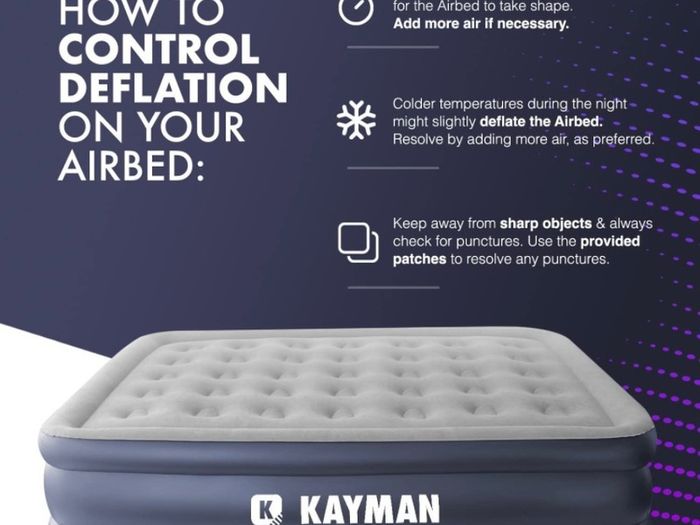 Single Airbed with Built in Pump - 3 Minute Rapid Inflation I Air Mattress with Built-in Electric Air Pump and Integrated Pillow I Easy To Store Blow Up Bed I Air Bed Patch Included (FREE POSTAGE)