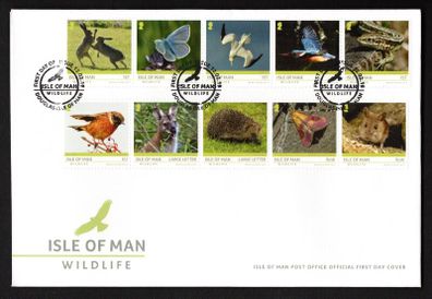 2019 Isle of Man Wildlife Commemorative Stamps First Day Cover (FDC)