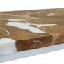 Coffee Table Teak Resin 110x60x40 cm White and Brown Image 7
