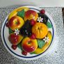 Stunning vintage glazed ceramic fruit bowl, mid 20th century, very kitsch. Image 2