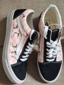 Ladies girls old skool vans beautiful condition floral pink