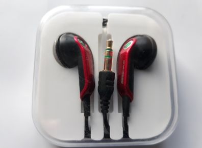 SONY ERICSSON Vintage Bass Reflex Earphones Headset EarBuds-3.5mm Plug Bass Reflex Red-UVG