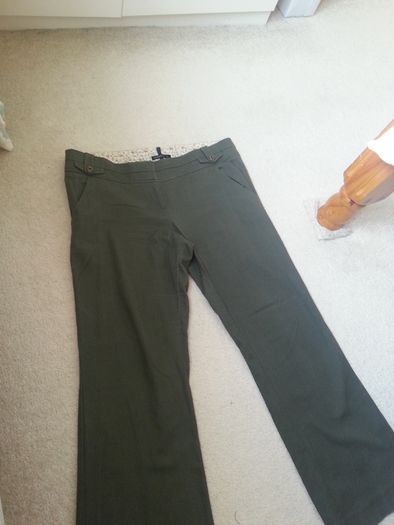 Khaki Green Trousers - Size 14