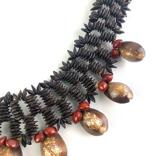 Vintage Tribal Necklace With Seeds And Shells