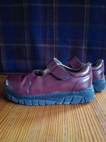 Footprints by Birkenstock Mary Jane shoes velcro girls 33 red leather