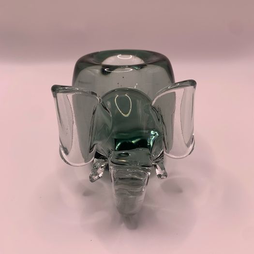 Vintage art glass Elephant shape Candholders