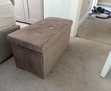 Velvet Storage Ottoman with Lid
