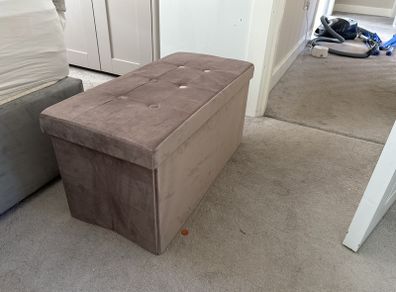Velvet Storage Ottoman with Lid