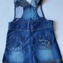 Girl's soft denim jeans flower dungaree dress Dunnes Store Image 6