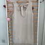 dress Bnwot 100% linen dress size 12 oatmeal with tie neck detail & lace base summer dress Image 2