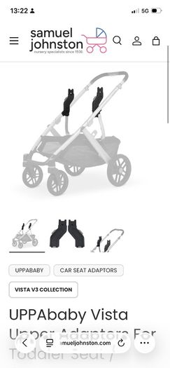 UPPAbaby Vista V2 Upper Adaptors For Toddler Seat