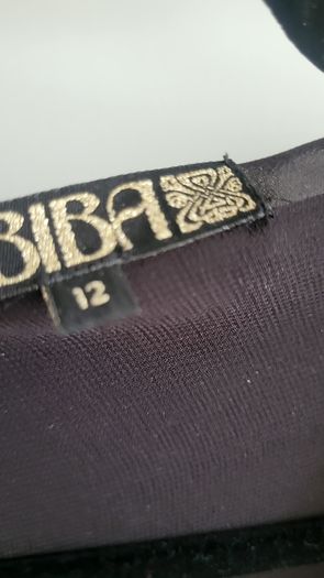 BIBA Black Fringed boho drape Sz 12 (Fit 10-16uk)