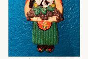 Vintage MARION ARISTEDOU MGA Cyprus Ceramic Clay Figurine or Doll or Wallhanging