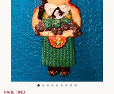 Vintage MARION ARISTEDOU MGA Cyprus Ceramic Clay Figurine or Doll or Wallhanging