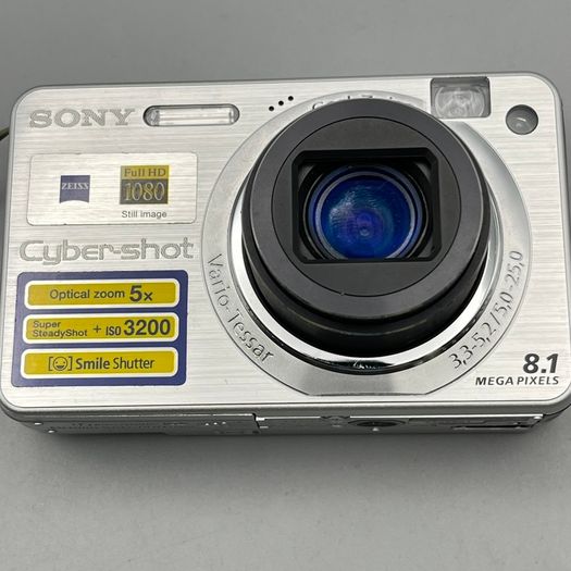 Sony DSC-W150 8.1MP Digital Camera Silver Tested - Full Kit