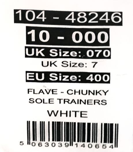 new white chunky sole trainers