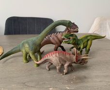 Schleich Dinosaur Figures T-Rex, Brachiosaurus, Triceratops (4 total)