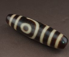 Antique Himalayan Tibetan 2 Eyes Agate Dzi Bead Amulet