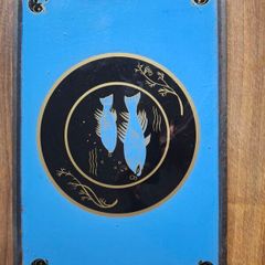 Art Deco metal tray with glass top and bakelite fittings