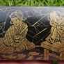 Vintage Japanese Oriental Wooden Lacquer Box Hand Painted Lidded Lid Rectangle Image 10