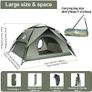 Camping Tent Automatic 2-3 Person Instant Tent Pop Up, Double Layer Waterproof & Windproof Dome Tent Removable Outer Easy Setup for Trekking, Families, Backpacking Image 5