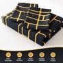 MULTIPLE SIZES AVAILABLE Double Duvet Set Black & Gold Doublesided Bedding Set 3 PCS With Pillowcases Ultra Soft Anti Allergic Non Iron Luxury Microfiber (Black, Double (200 x 200 cm)) Image 2