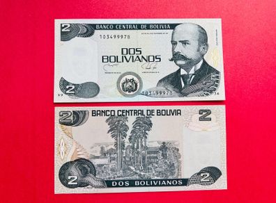 Bolivia   2 PESOS  Bolivianos. 1986  Pick  202b . ( Uncirculated )