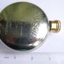 Vintage Jameson  Whiskey Hip Flask Round Flask, Pewter, brass- Screw Top Image 6